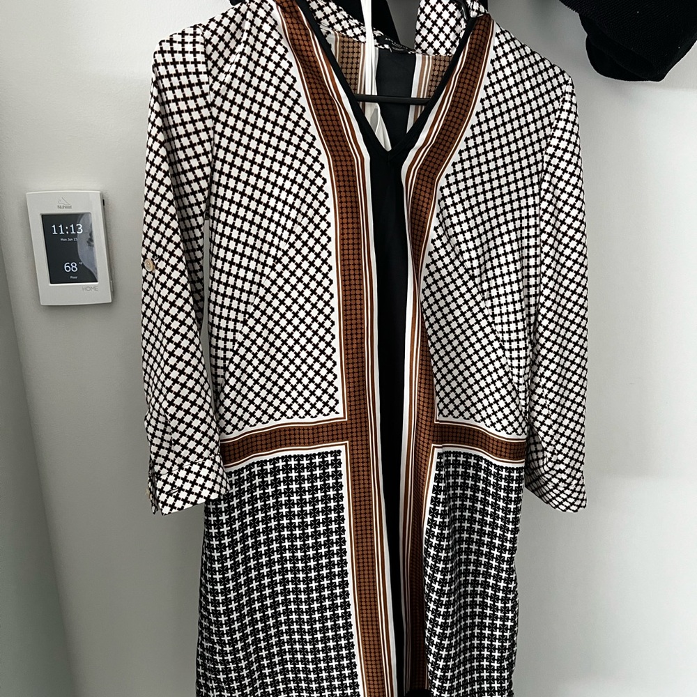 Ann Taylor Loft Black and White Patterned Dress
